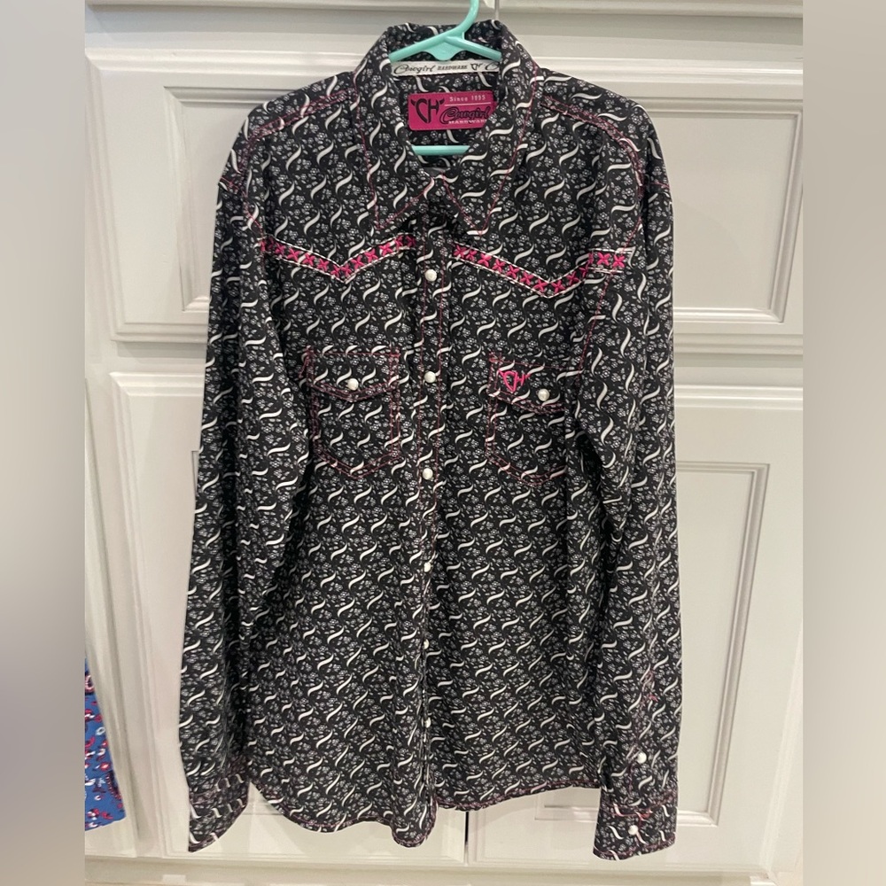 EUC Cowgirl Hardware girls 14/16 Pearl Snap